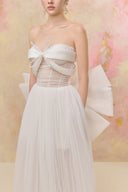 Amora Sculpted Bust Mesh Maxi Dress for women, from JOSEPHINE, The Viet Concept 
