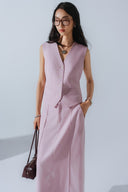 HOBB • Structured Twill Tailored Maxi Skirt