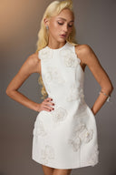 3D Floral Appliqué Sculpted Mini Dress for women, from KEIRA TONG, The Viet Concept 