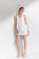 Justina Pleated Floral Textured Tank Top for women, from ARTI, The Viet Concept