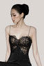 Black Fleur Lace Long Dress Side Sklit for women, from DORO, The Viet Concept 
