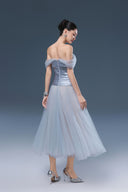 Krissy Blue Grey Taffeta Tulle Evening Gown for women, from JOSEPHINE, The Viet Concept