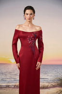 Soraya Silk Taffeta Off-Shoulder Crystal Evening Gown for women, from 21SIX, The Viet Concept