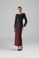Muse Ombre Leopard Crystal-Embellished Silk-Lined Maxi Dress for women, from DANG PHONG DESIGNER, The Viet Concept