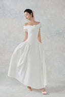 LARMES • Odile Ivory Sculpted Evening Gown