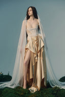 Maia Cream Lace & Satin Corset Couture Dress for women, from LA VIERGE, The Viet Concept 