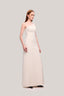 Cream Chuong A-line One Shoulder Tussah Silk Maxi Dress for women, from TINH, The Viet Concept 