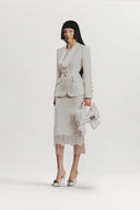 Cleo Floral Lace Tweed Midi Skirt  for women, from WHITE PLAN, The Viet Concept 