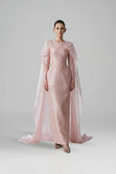 ARTI APPAREL • Veloura Embellished Tencel Organza Lace Maxi Dress