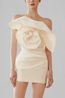 White Devine Petal Mini Dress for women, from LINH DOAN, The Viet Concept