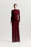 Corvina Rouge Draped Floor-Length Gown for women, from MAISON DES COPAINS, The Viet Concept 