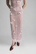 Blush Pink 3D Column Maxi Dress for women, from Lecia, the Viet Concept 