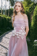Fleur 3D Floral Corset A-Line Mesh Maxi Dress for women, from LINH PHUNG, The Viet Concept