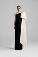 One Shoulder Taffeta Sheath Gown with Crystal Embellished Bow for women, from IHF STUDIO, The Viet Concept 