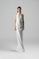 Poise Oriental Glitter Lace Cut-Out Floor-Length Sheath Gown for women, from SORAMAME, The Viet Concept
