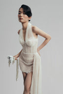 Dawnlit Veins Tulle Net Mini Dress for women, from LINH DOAN, The Viet Concept 
