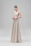 Cream Aurelia A-line Halter Neck Lace Floor Length Dress for women, from Maison Des Copains, The Viet Concept 