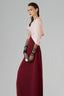 Burgundy Rosamund Maxi Dress for women, from Jenny K Tran, The Viet Concept 