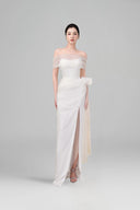 White Woni Off-shoulder Maxi Dress for women, from BYDI, The Viet Concept 