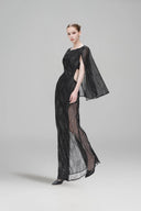 Sage Noir Lace Cape Gown for women, from SORAMAME, The Viet Concept