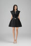 Mallorie Fit and Flare Stone Taffeta Mini Dress for women, from Lam Khue, The Viet Concept