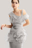 Baby Blue Floral Wrap Midi Dress for women, from MUST HAVE, The Viet Concept 