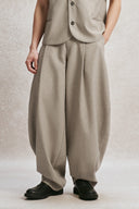 Beige Vase Wool-blend Pants for men, from AIN, The Nam Concept 