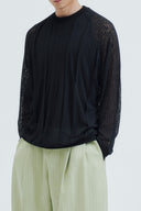 Black Eudon Pleated Knit T-Shirt for men, from AIN, The Nam Concept 