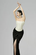Black Mix White Anne Maxi Dress For Women, from BYDI, The Viet Concept