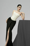 Black Mix White Anne Maxi Dress For Women, from BYDI, The Viet Concept