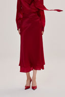 Red "Lụa Là" Skirt for ưwomwomen, from Caostu, The Viet Concept 