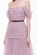 JOSÉPHINE • Abigal Tulle Sculpted Floor-Length Gown