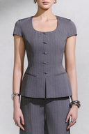 ARTI APPAREL • Divine Tailored Pinstripe Straight-Leg Pants