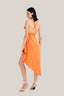 Back of Apricot Asymmetric Halter Midi Dress for women, from MUST HAVE, The Viet Concept 