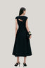 Back of Black Hollyhock A-line Cut-Out Crepe Midi Dress for women, from LECIA, The Viet Concept