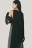 Back of Black Maren Asymmetric See-Through Chiffon Cape for women, from LECIA, The Viet Concept