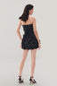 Back of Black Strapless Satin Top, Black Bubble Mini Skirt for women, from MUST HAVE The Viet Concept