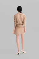 Back of Caramel Off-Shoulder Mini Shirt-Dress for women, form MUST HAVE, The Viet Concept