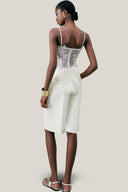 Back of White Narcissus Slit Spaghetti Strap Organza for women, from MUST HAVE, The Viet Concept