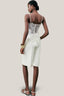 Back of White Narcissus Straight Ribbed Twill Below The Knee Culottes for women, from MUST HAVE, The Viet Concept