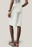 Back of White Narcissus Straight Ribbed Twill Below The Knee Culottes for women, from MUST HAVE, The Viet Concept1