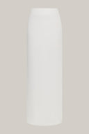 Back of White Pristine Straight High Waist Polyester Floor Length Skirt for women, from LECIA, The Viet Concept2