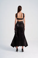 Back of Black Spendid Cut Dress, Silver Ring Tube Dress Belt, from CAOSTU, The Viet Concept