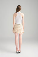 Back of Miami Seashell Embroidered Lace A Line Mini Skirt for women, from LASSY, The Viet Concept 
