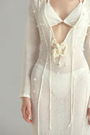Close of Phu Quoc White Beach Coat for women, from XITA, The Viet Concept