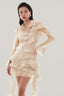 Close on Beige Long Sleeve Satin Dress for women, from MUST HAVE, The Viet Concept