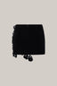 Close on Black Floral Straight Flower Applique Velvet Mini Skirt for women, from LECIA, The Viet Concept3