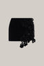 Close on Black Floral Straight Flower Applique Velvet Mini Skirt for women, from LECIA, The Viet Concept4