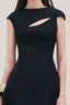 Close on Black Hollyhock A-line Cut-Out Crepe Midi Dress for women, from LECIA, The Viet Concept1