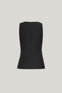Close on Black Lacey Bodycon V-Neck Satin Crepe Top for women, from LECIA, The Viet Concept2